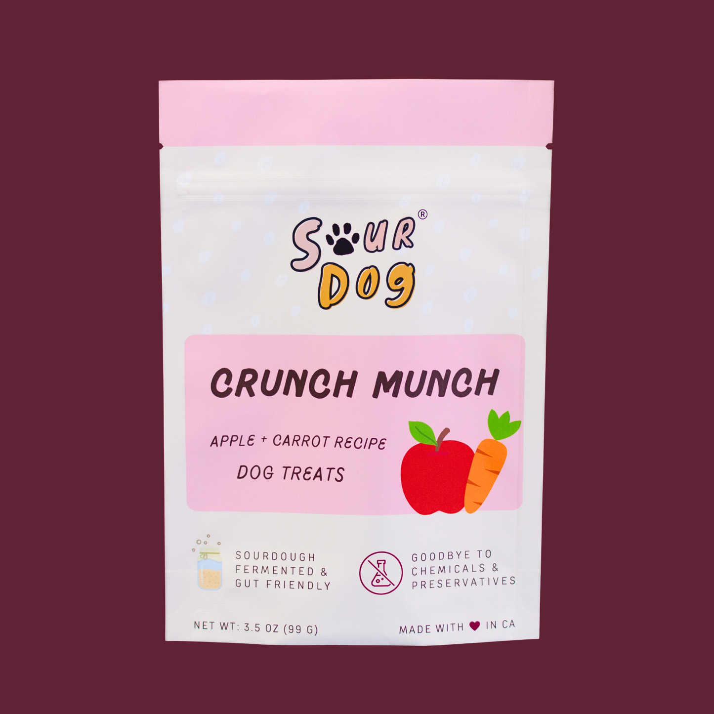 Apple + Carrot Sourdough Dog Treats - Gut Friendly | 3.5 oz