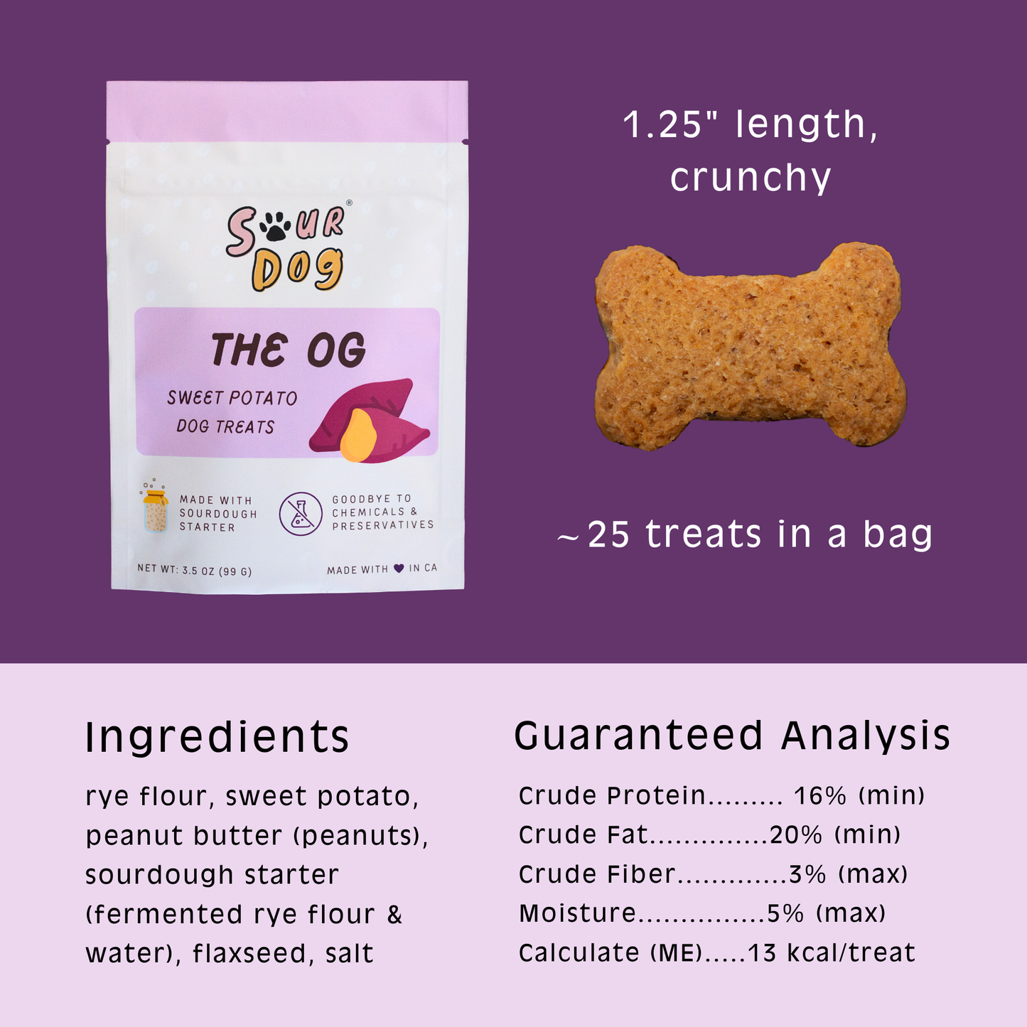 Sweet Potato Sourdough Dog Treats - Gut Friendly | 3.5 oz