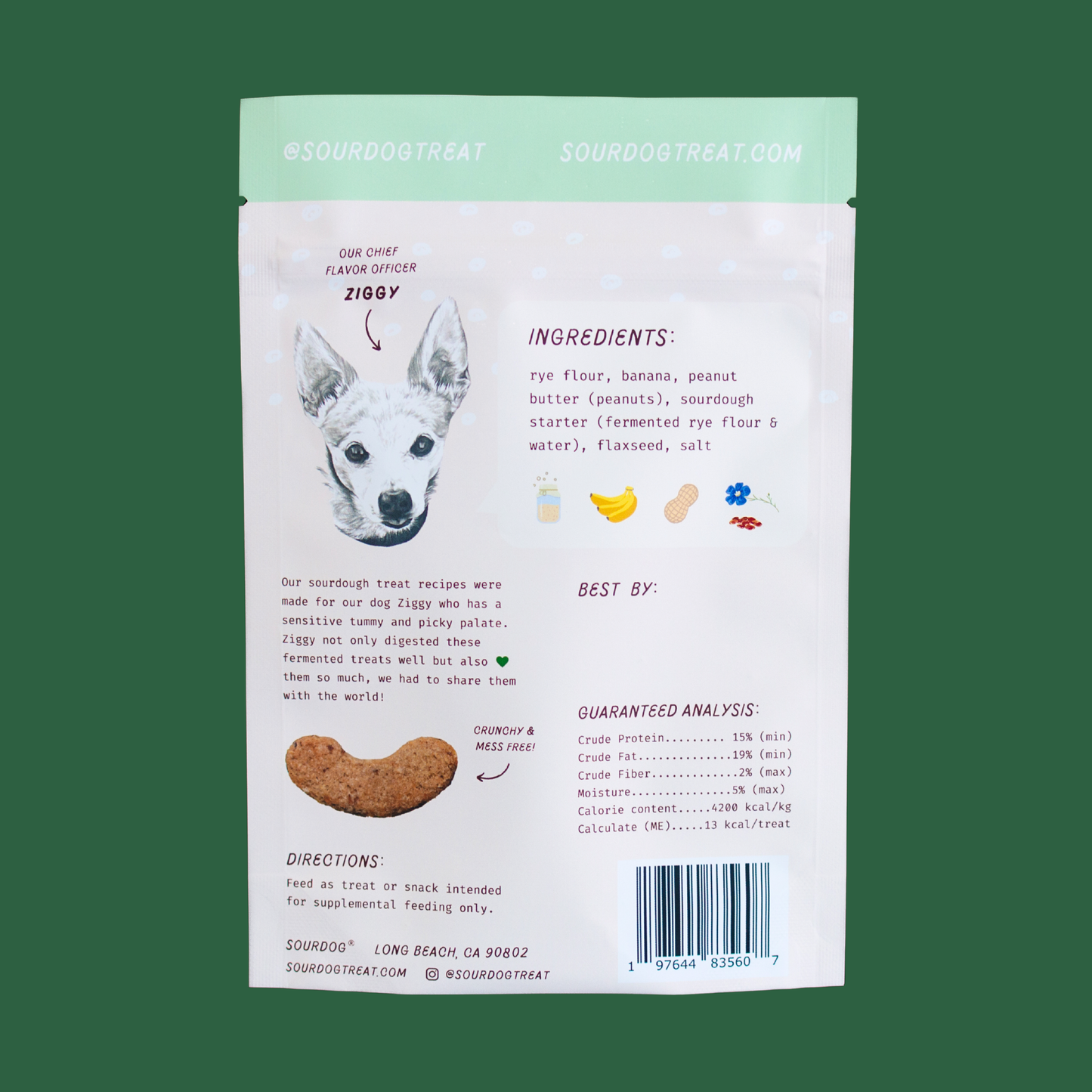 Banana Sourdough Dog Treats - Gut Friendly | 3.5 oz