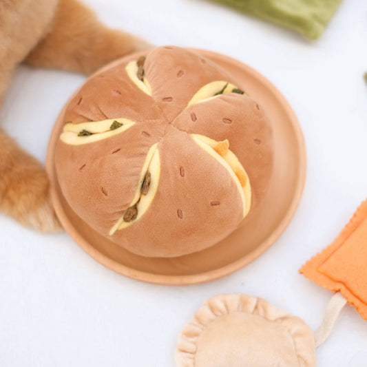 Cheesy Bread Nosework Enrichment Toy | Silent