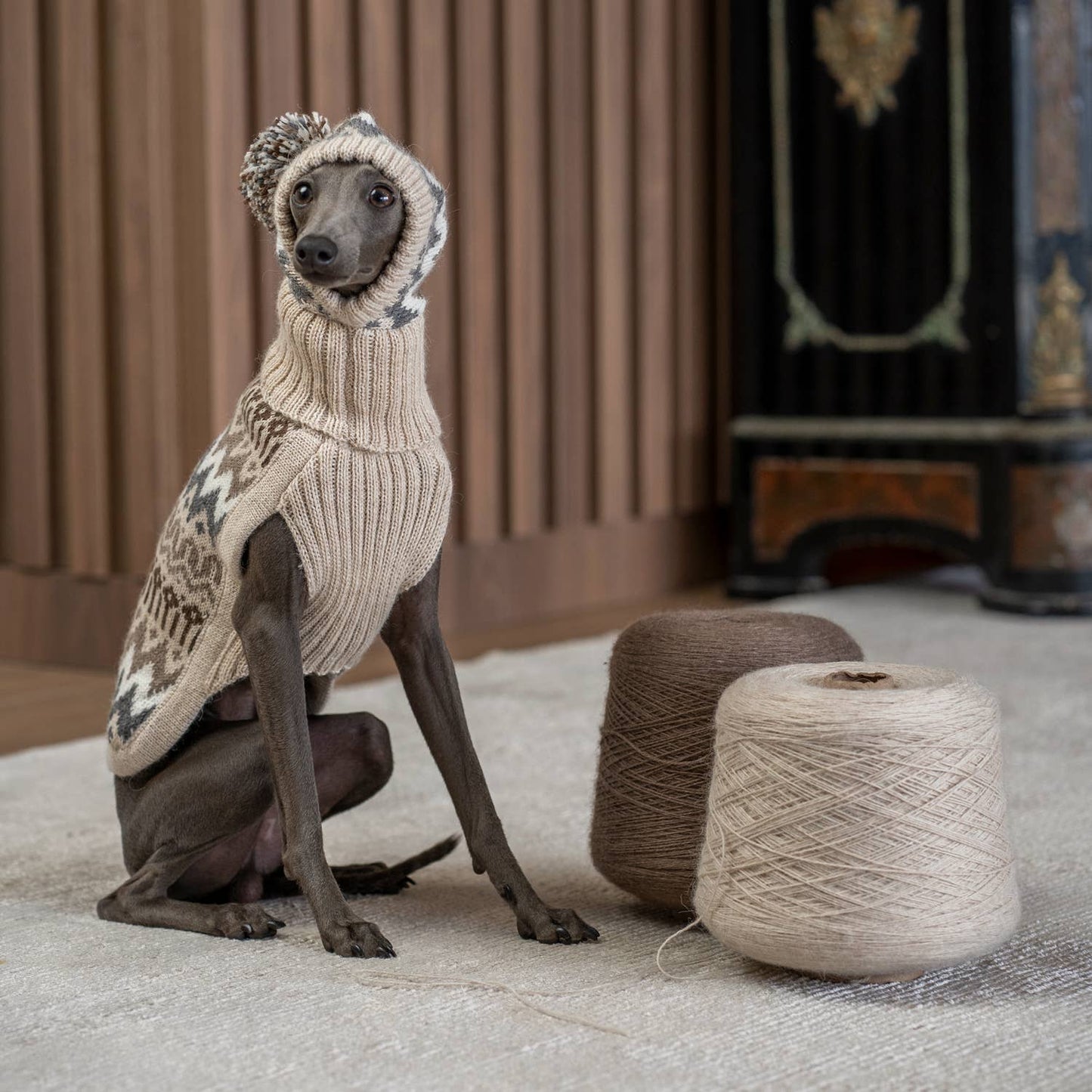 Woolly Winter Alpaca Dog Hat