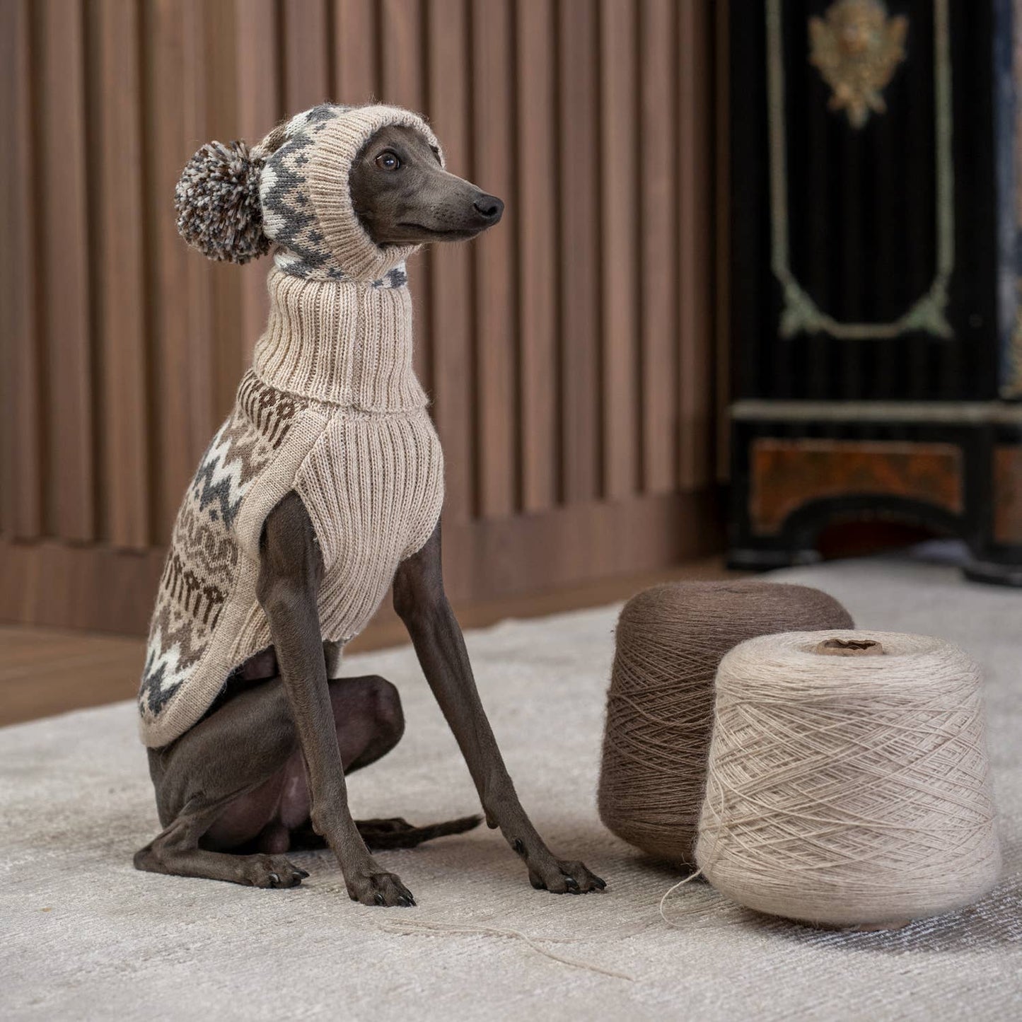 Woolly Winter Alpaca Dog Hat