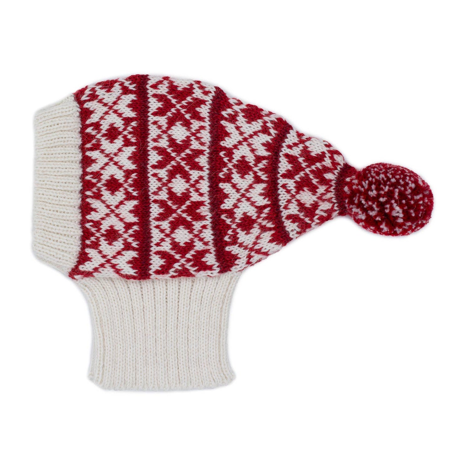Snowflake Red Alpaca Dog Hat