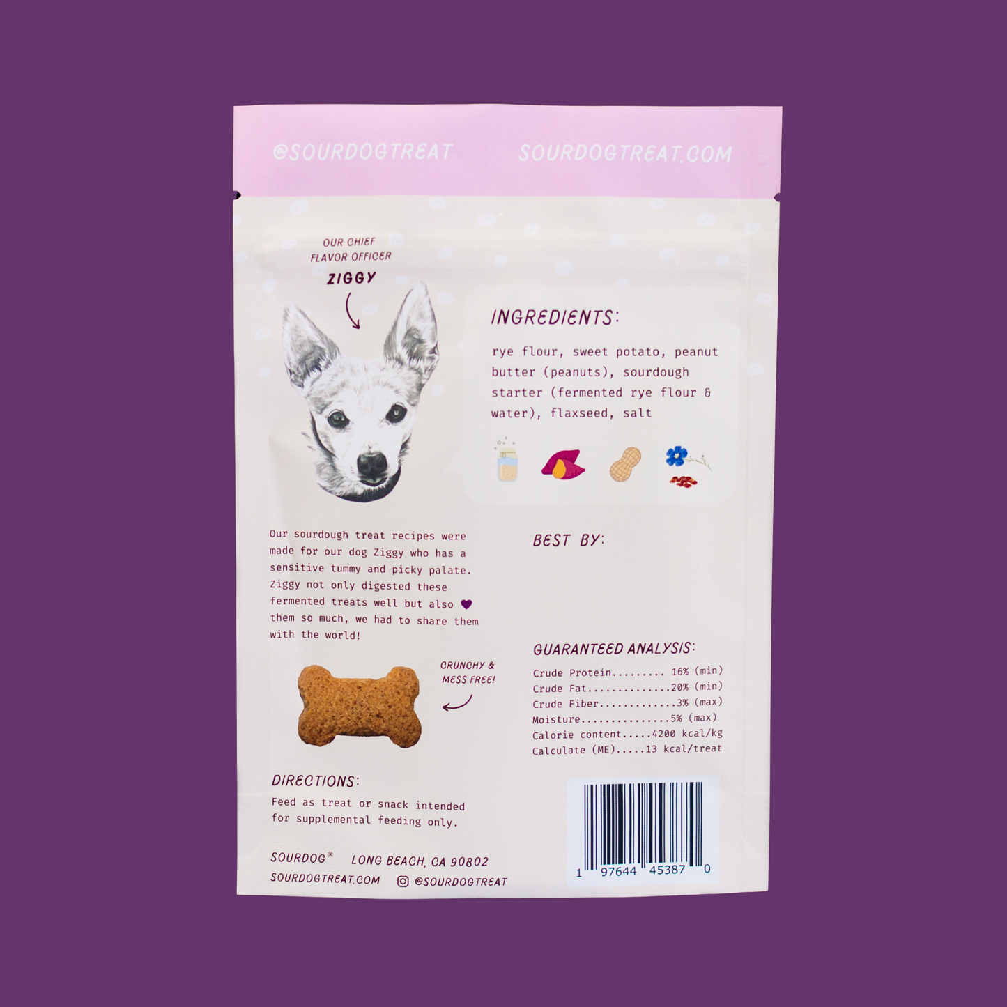 Sweet Potato Sourdough Dog Treats - Gut Friendly | 3.5 oz